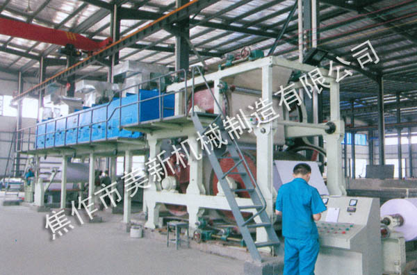 Three cylinder single coating carbon free copy paper coater